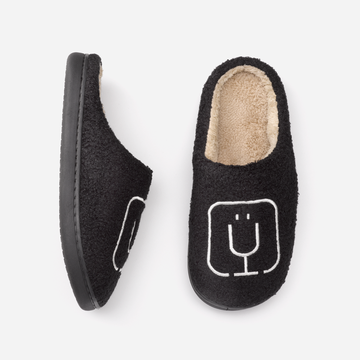 brumate-fuzzy-slippers-black-o4 apparel-slippers-above.png